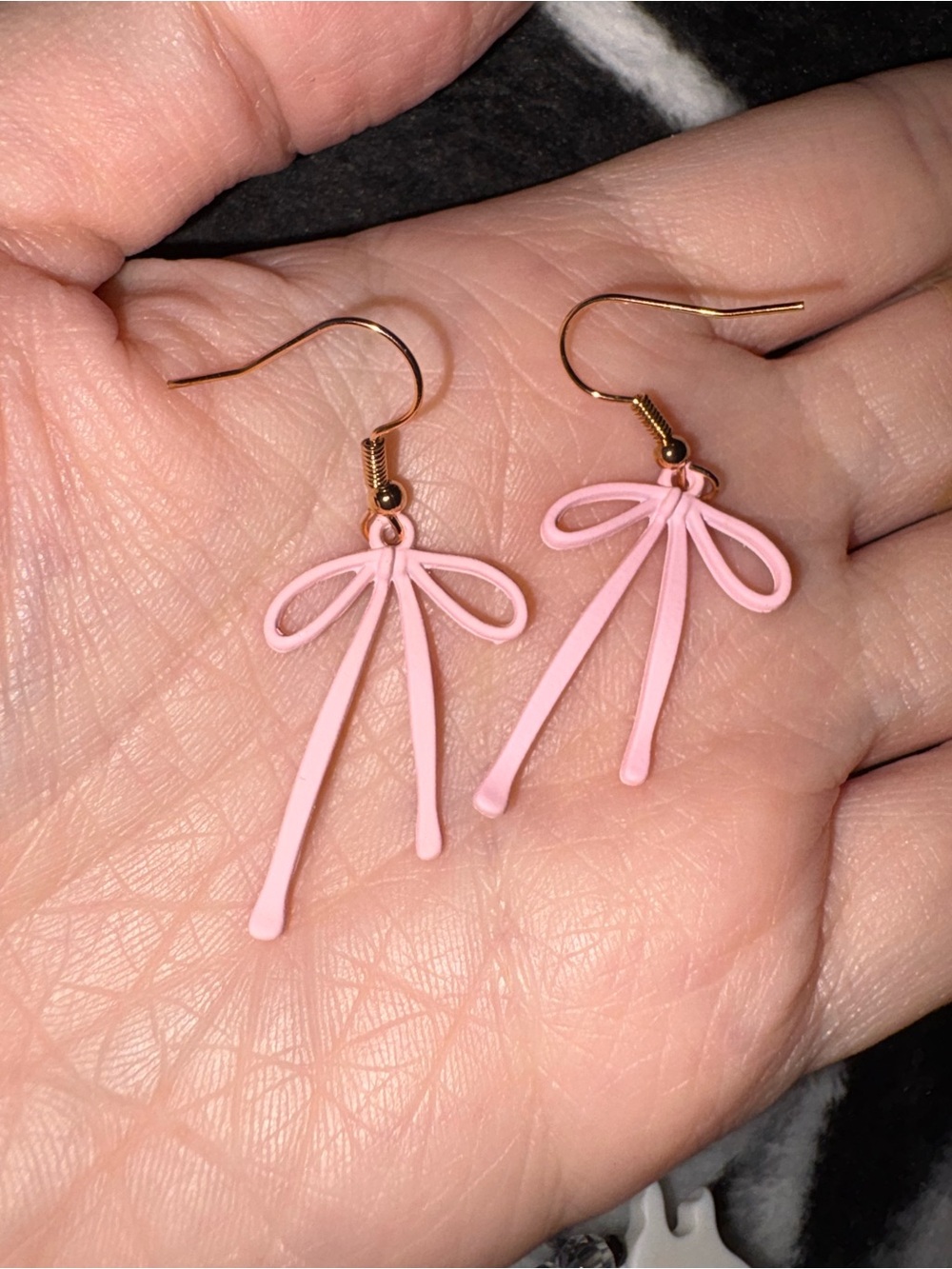 Pink Bow Drop Earrings - Women Accessories